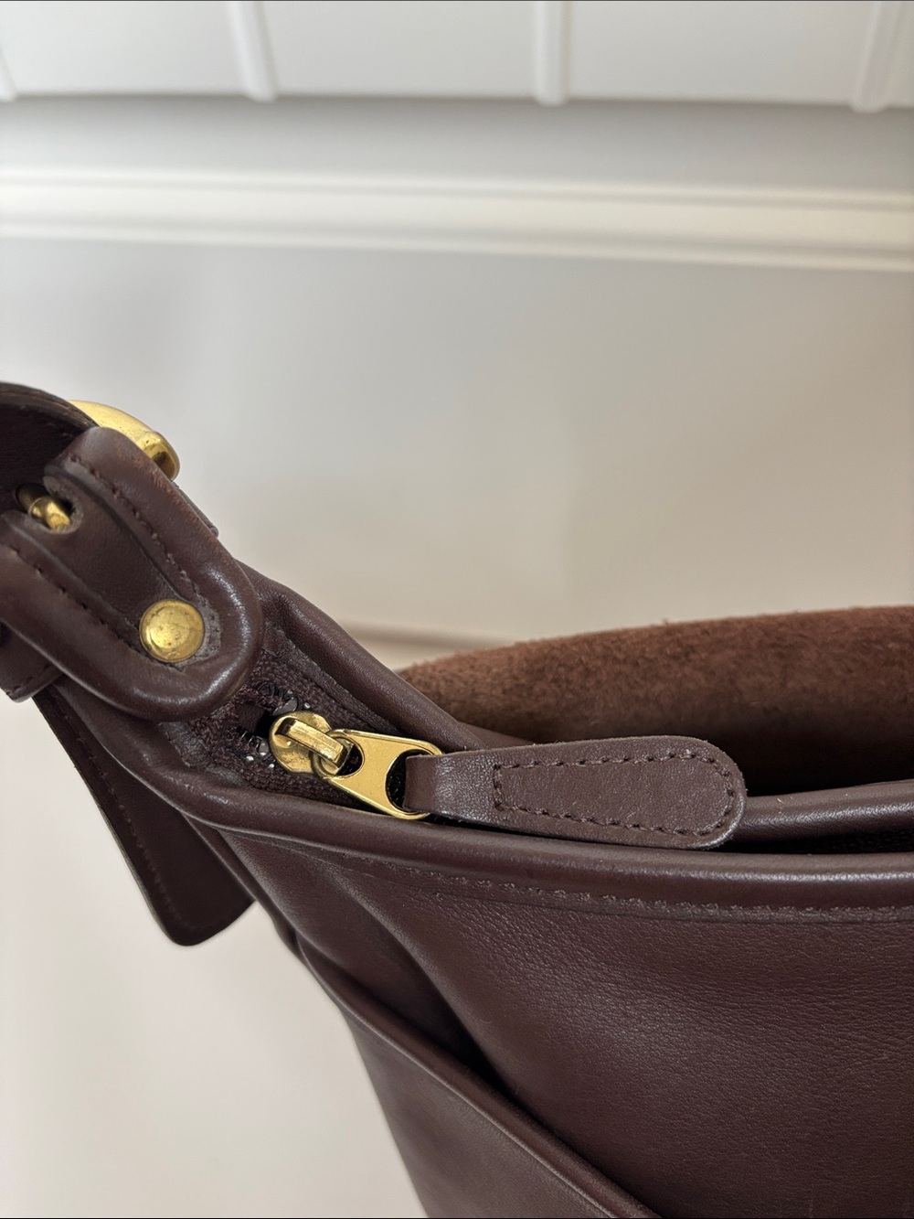 Vintage Coach 4115 Whitney Flap Crossbody Shoulder Bag Brown Leather Brass USA - Picture 6 of 15
